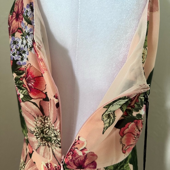 NWT Leith Coral and Pink Floral Midi Dress with Pleated Skirt M - Picture 9 of 15